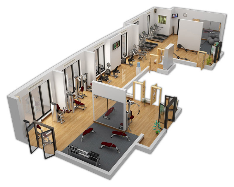 Thiết kế phòng Gym đẹp, phong cách lịch lãm