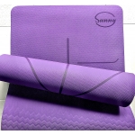 THẢM TẬP YOGA TPE SUNNY 1 LỚP 8MM ĐỊNH TUYẾN - TÍM (TẶNG TÚI ĐỰNG THẢM)
