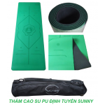 THẢM YOGA CAO SU PU ĐỊNH TUYẾN SUNNY - XANH LÁ