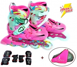 GIÀY TRƯỢT PATIN FLYING EAGLE T9 (S6S+ 8 BÁNH ĐÈN) - TẶNG KÈM BALÔ VÀ BẢO HỘ TRƯỢT PATIN - HỒNG