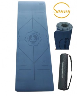 THẢM TẬP YOGA TPE SUNNY 2 LỚP 6MM ĐỊNH TUYẾN - XANH DƯƠNG (TẶNG TÚI ĐỰNG THẢM)