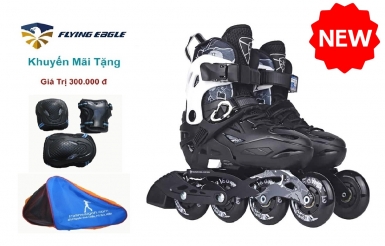 GIÀY TRƯỢT PATIN FLYING EAGLE S5S+ MÀU ĐEN (TẶNG BALO + BẢO HỘ TRƯỢT PATIN)