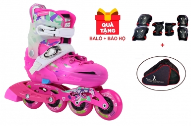 GIÀY TRƯỢT PATIN FLYING EAGLE S6S+ NEW HỒNG (TẶNG KÈM BALO + BỘ BẢO HỘ TRƯỢT PATIN)