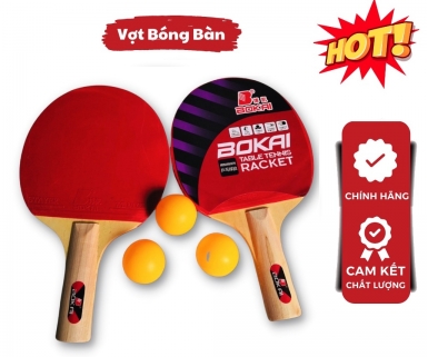 CẶP VỢT BÓNG BÀN CAO CẤP BOKAI (KÈM 3 BÓNG BÀN)