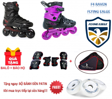 GIÀY TRƯỢT PATIN FLYING EAGLE F4 RAVEN - TẶNG KÈM BALÔ + BẢO HỘ PATIN