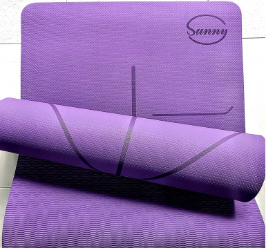 THẢM TẬP YOGA TPE SUNNY 1 LỚP 8MM ĐỊNH TUYẾN - TÍM (TẶNG TÚI ĐỰNG THẢM)