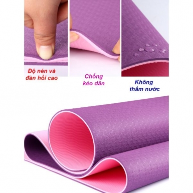 THẢM TẬP TPE YOGA MAT 2 LỚP 6MM - TẶNG TÚI ĐỰNG THẢM