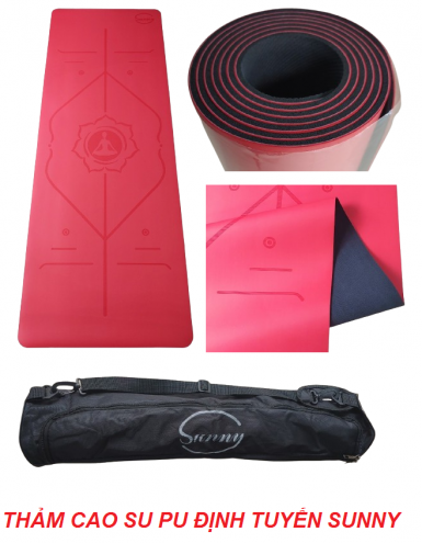 THẢM YOGA CAO SU PU ĐỊNH TUYẾN SUNNY - ĐỎ