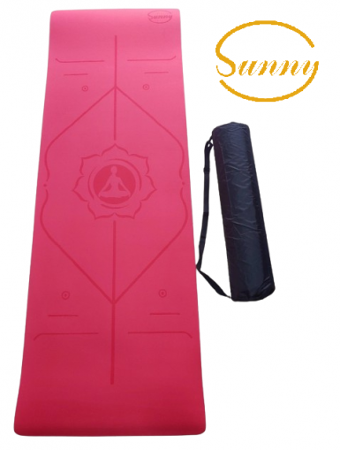 THẢM TẬP YOGA TPE SUNNY 2 LỚP 6MM ĐỊNH TUYẾN - ĐỎ (TẶNG TÚI ĐỰNG THẢM)